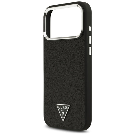 Guess iPhone 17 Pro Max/iPhone 18 Pro Max Kuori Glitter Triangle Logo Musta