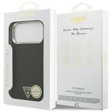 Guess iPhone 17 Pro Max/iPhone 18 Pro Max Kuori Glitter Triangle Logo Musta