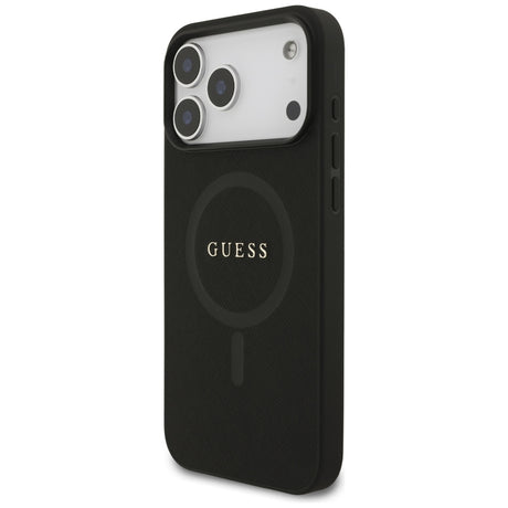 Guess iPhone 17 Pro Max/iPhone 18 Pro Max Kuori Saffiano Classic Logo Musta