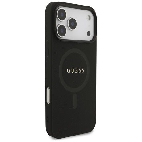 Guess iPhone 17 Pro Max/iPhone 18 Pro Max Kuori Saffiano Classic Logo Musta