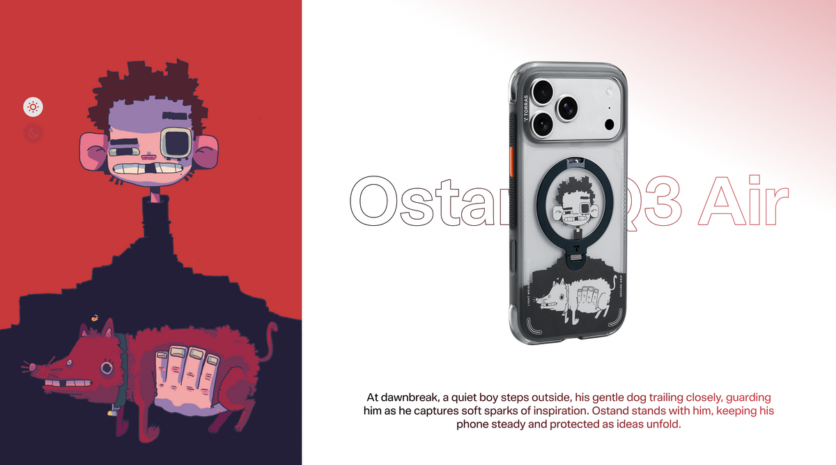 Torras iPhone 17 Pro Max Kuori Ostand Q3 Air Gawx Dawnbreak Guard