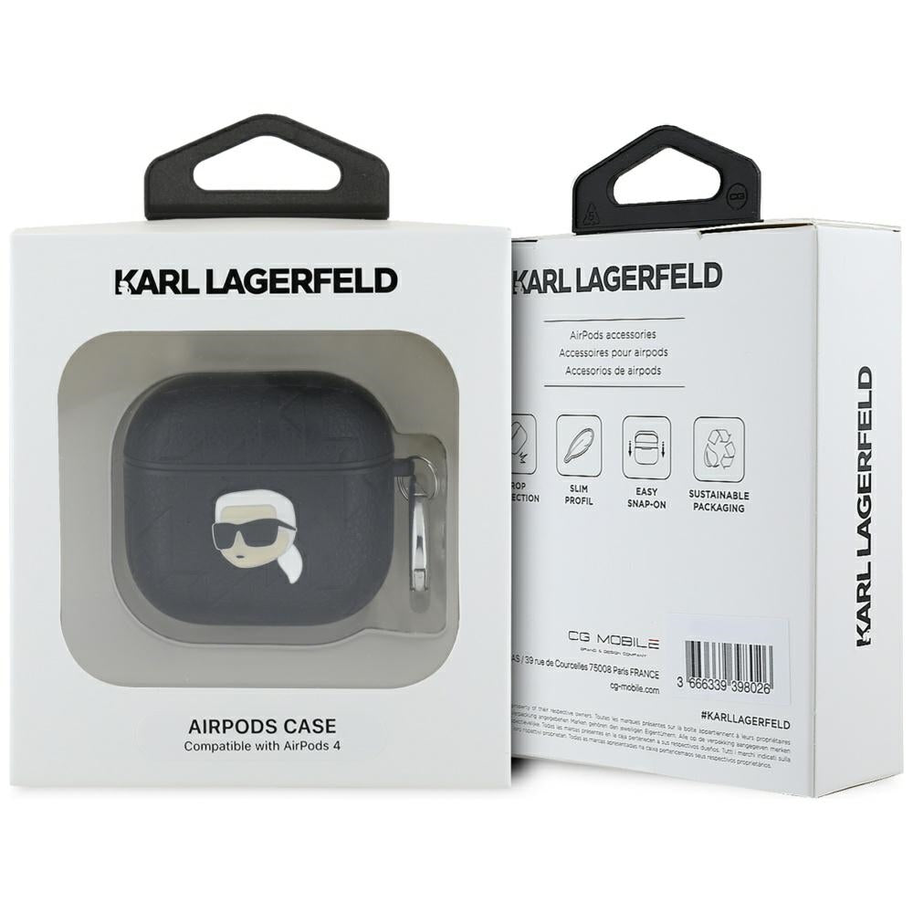 Karl Lagerfeld AirPods 4 Kuori Monogram Karl Musta