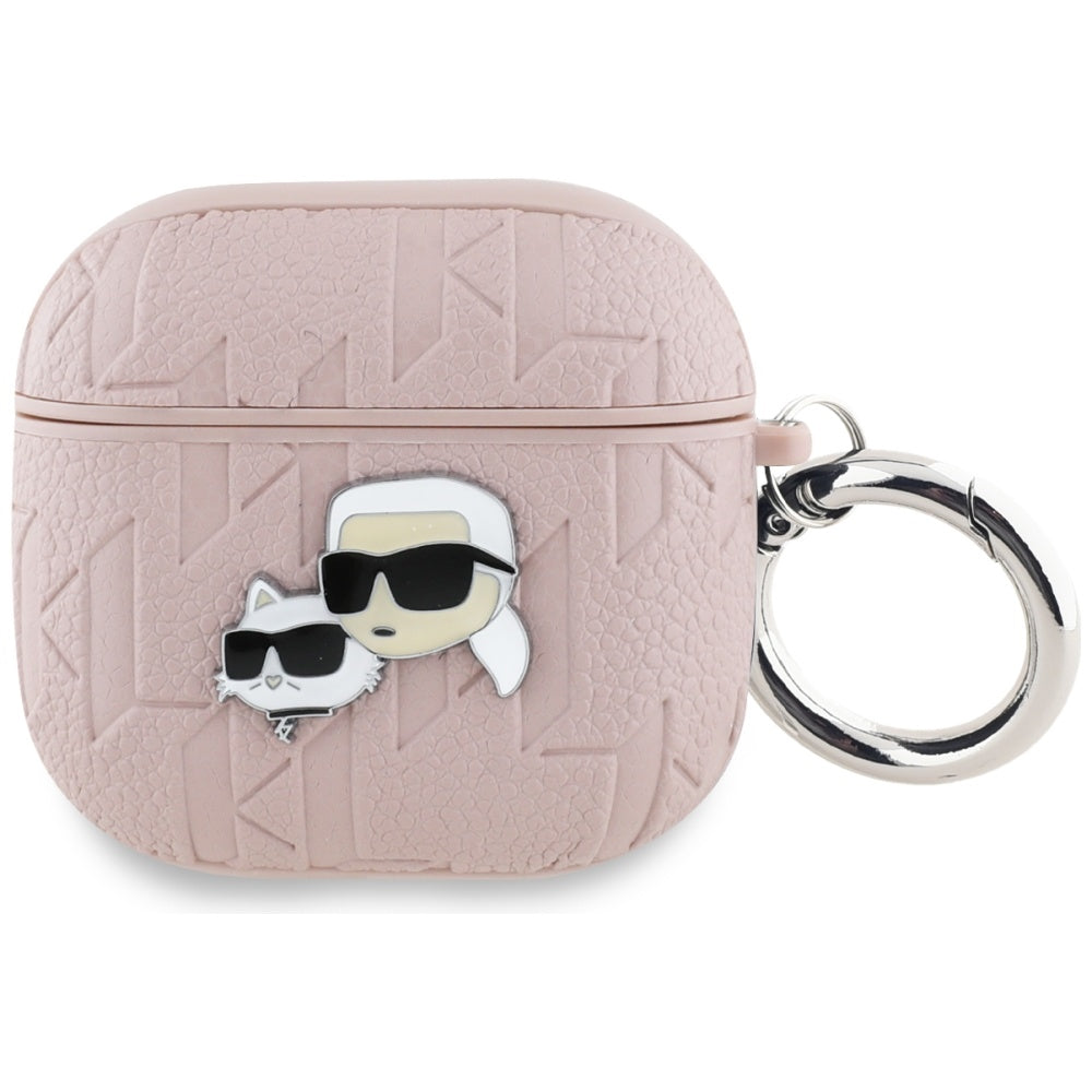 Karl Lagerfeld AirPods 4 Kuori Monogram Karl & Choupette Vaaleanpunainen