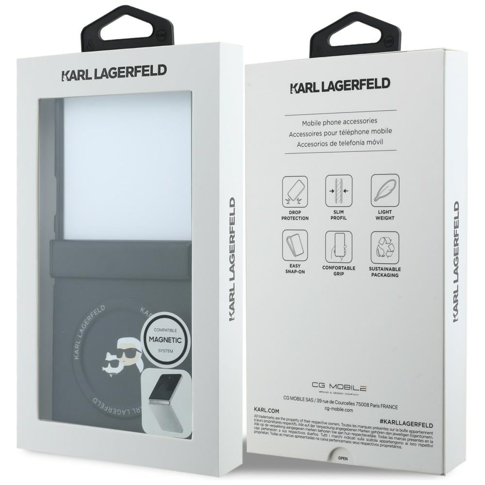 Karl Lagerfeld Samsung Galaxy Z Flip 8 Kuori Karl & Choupette MagSafe Musta