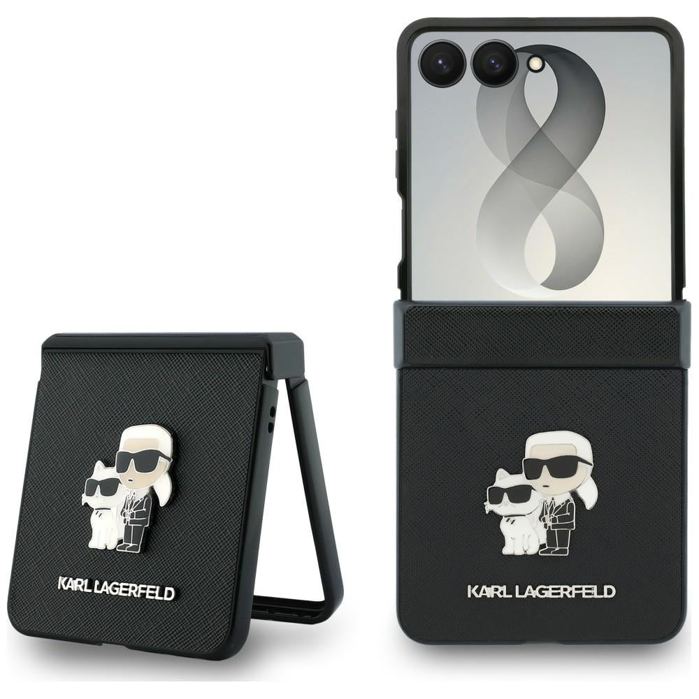 Karl Lagerfeld Samsung Galaxy Z Flip 8 Kuori Saffiano Karl & Choupette Musta