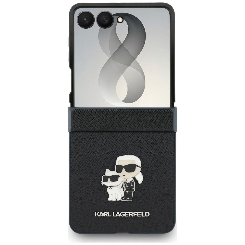 Karl Lagerfeld Samsung Galaxy Z Flip 8 Kuori Saffiano Karl & Choupette Musta