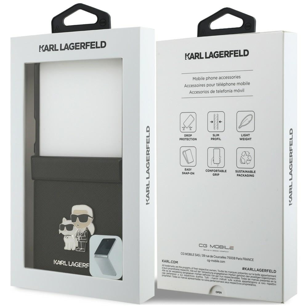 Karl Lagerfeld Samsung Galaxy Z Flip 8 Kuori Saffiano Karl & Choupette Musta