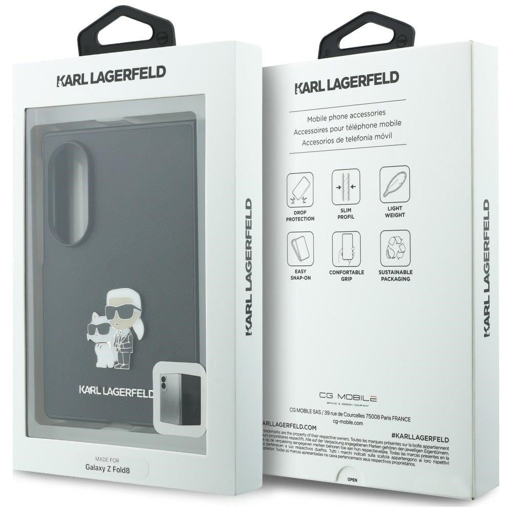 Karl Lagerfeld Samsung Galaxy Z Fold 8 Kuori Saffiano Karl & Choupette Musta