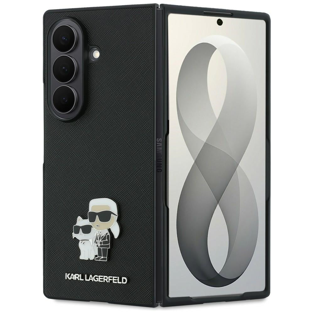Karl Lagerfeld Samsung Galaxy Z Fold 8 Ultra Kuori Saffiano Karl & Choupette Musta