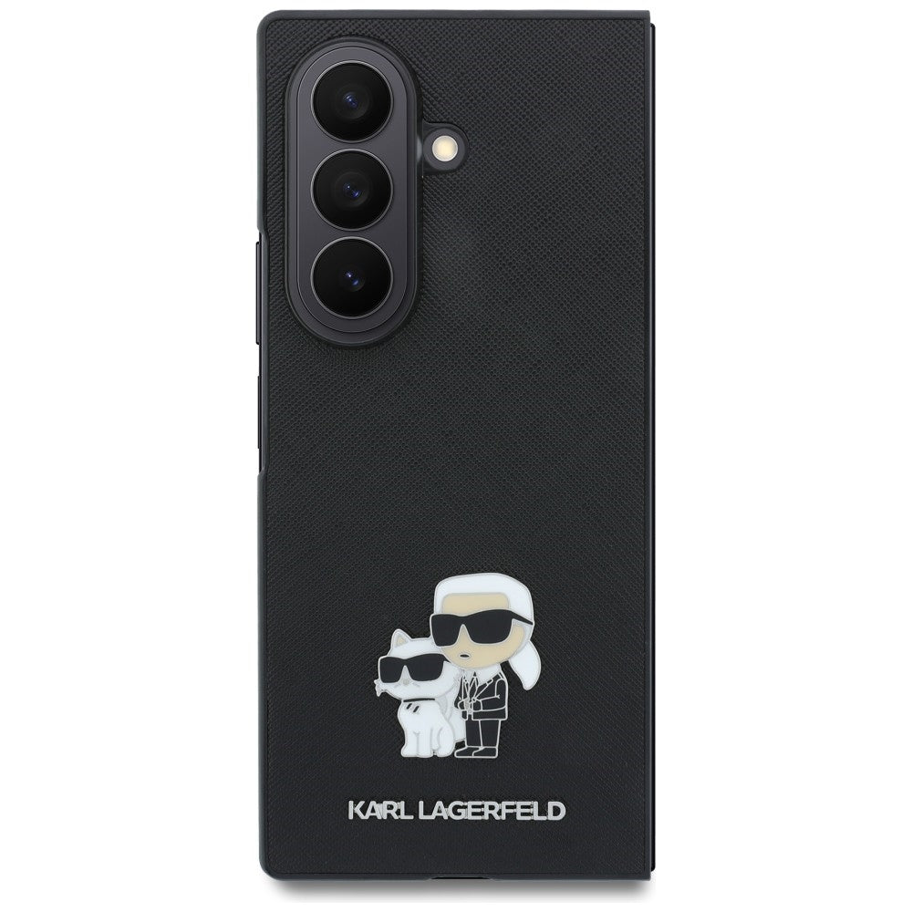 Karl Lagerfeld Samsung Galaxy Z Fold 8 Ultra Kuori Saffiano Karl & Choupette Musta