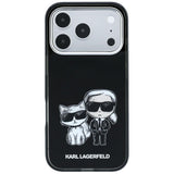 Karl Lagerfeld iPhone 17 Pro/iPhone 18 Pro Kuori Smooth Karl & Choupette Sketch Musta