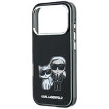Karl Lagerfeld iPhone 17 Pro/iPhone 18 Pro Kuori Smooth Karl & Choupette Sketch Musta