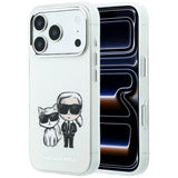 Karl Lagerfeld iPhone 17 Pro/iPhone 18 Pro Kuori Smooth Karl & Choupette Sketch Beige