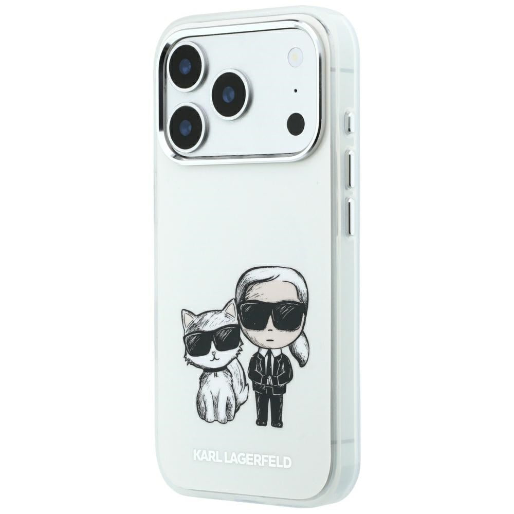 Karl Lagerfeld iPhone 17 Pro/iPhone 18 Pro Kuori Smooth Karl & Choupette Sketch Beige