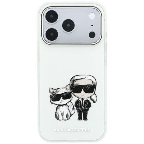Karl Lagerfeld iPhone 17 Pro/iPhone 18 Pro Kuori Smooth Karl & Choupette Sketch Beige