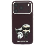 Karl Lagerfeld iPhone 17 Pro/iPhone 18 Pro Kuori Smooth Karl & Choupette Sketch Burgundy