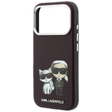 Karl Lagerfeld iPhone 17 Pro/iPhone 18 Pro Kuori Smooth Karl & Choupette Sketch Burgundy