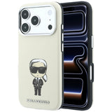 Karl Lagerfeld iPhone 17 Pro/iPhone 18 Pro Kuori Smooth Ikonik Sketch Beige