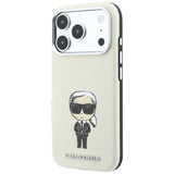 Karl Lagerfeld iPhone 17 Pro/iPhone 18 Pro Kuori Smooth Ikonik Sketch Beige