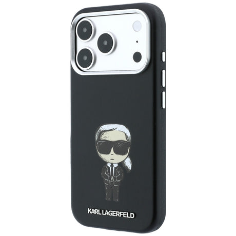 Karl Lagerfeld iPhone 17 Pro/iPhone 18 Pro Kuori Smooth Ikonik Sketch Musta