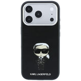 Karl Lagerfeld iPhone 17 Pro/iPhone 18 Pro Kuori Smooth Ikonik Sketch Musta