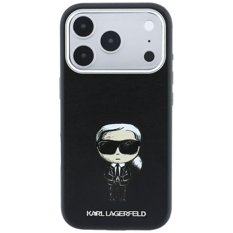 Karl Lagerfeld iPhone 17 Pro/iPhone 18 Pro Kuori Smooth Ikonik Sketch Musta