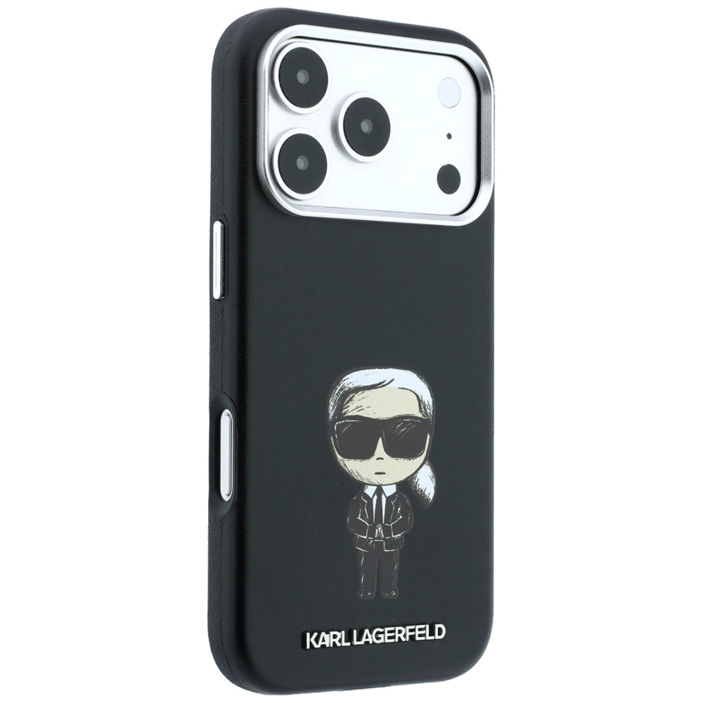 Karl Lagerfeld iPhone 17 Pro/iPhone 18 Pro Kuori Smooth Ikonik Sketch Musta