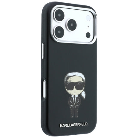 Karl Lagerfeld iPhone 17 Pro/iPhone 18 Pro Kuori Smooth Ikonik Sketch Musta