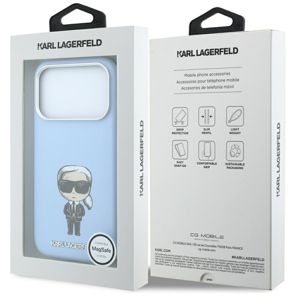 Karl Lagerfeld iPhone 17 Pro/iPhone 18 Pro Kuori Smooth Ikonik Sketch Sininen