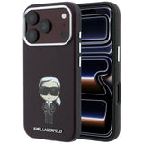 Karl Lagerfeld iPhone 17 Pro/iPhone 18 Pro -kuori Smooth Ikonik Sketch Burgundy