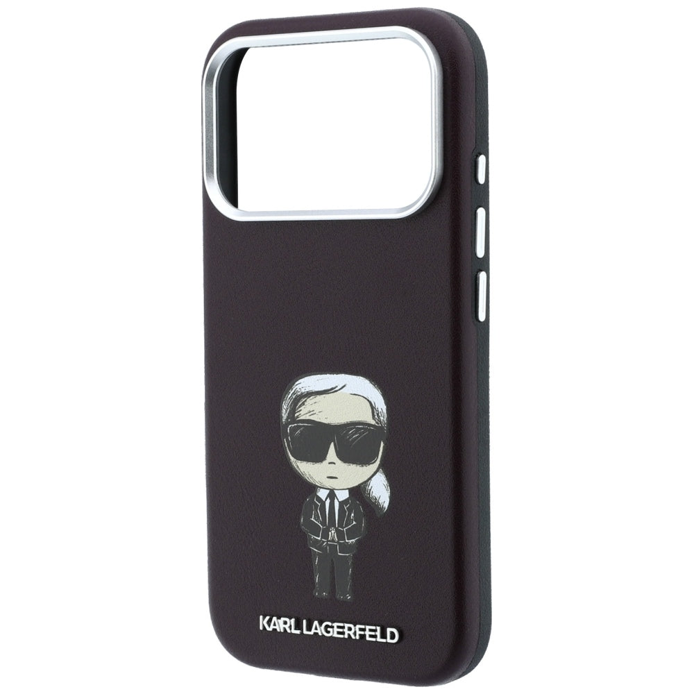 Karl Lagerfeld iPhone 17 Pro Max/iPhone 18 Pro Max -kuori Smooth Ikonik Sketch Burgundy