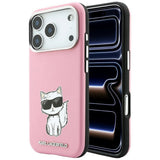 Karl Lagerfeld iPhone 17 Pro/iPhone 18 Pro -kuori Smooth Choupette Sketch Vaaleanpunainen