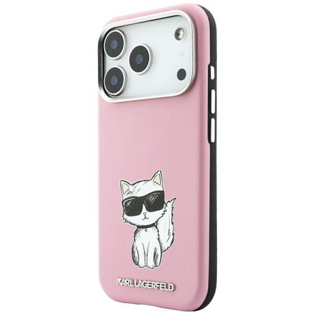 Karl Lagerfeld iPhone 17 Pro/iPhone 18 Pro -kuori Smooth Choupette Sketch Vaaleanpunainen
