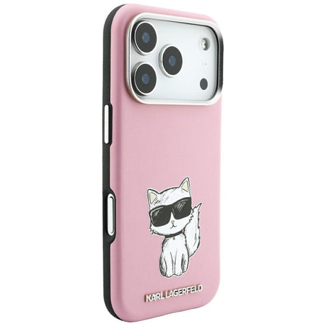 Karl Lagerfeld iPhone 17 Pro/iPhone 18 Pro -kuori Smooth Choupette Sketch Vaaleanpunainen