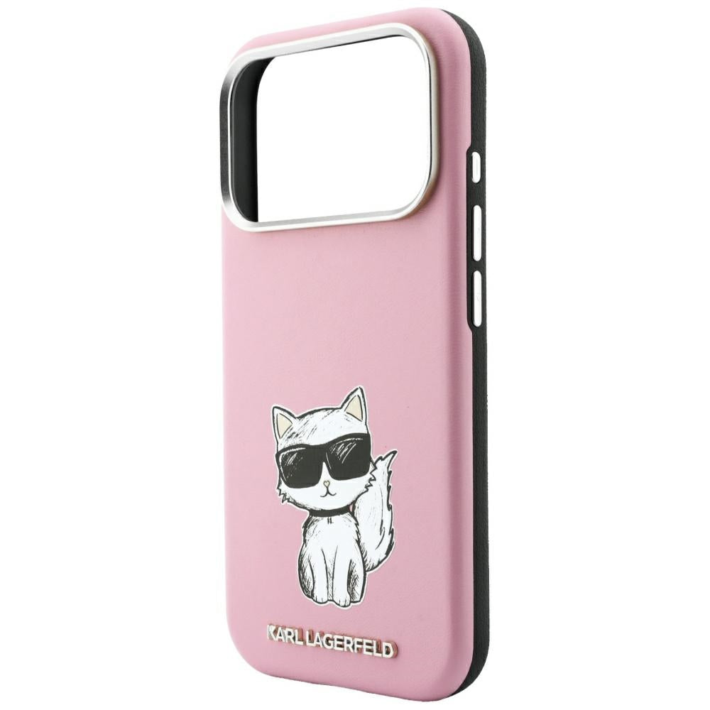Karl Lagerfeld iPhone 17 Pro/iPhone 18 Pro -kuori Smooth Choupette Sketch Vaaleanpunainen