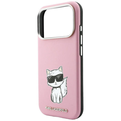 Karl Lagerfeld iPhone 17 Pro/iPhone 18 Pro -kuori Smooth Choupette Sketch Vaaleanpunainen