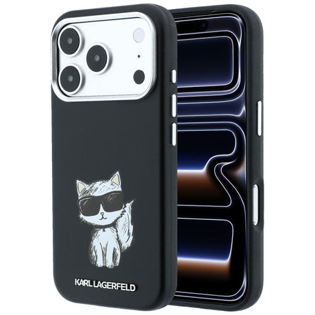 Karl Lagerfeld iPhone 17 Pro/iPhone 18 Pro Kuori Smooth Choupette Sketch Musta