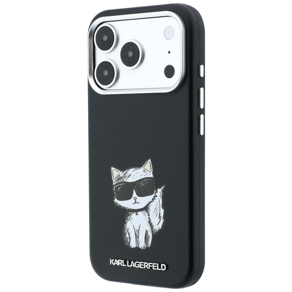 Karl Lagerfeld iPhone 17 Pro/iPhone 18 Pro Kuori Smooth Choupette Sketch Musta