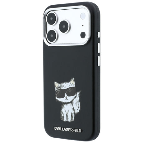 Karl Lagerfeld iPhone 17 Pro/iPhone 18 Pro Kuori Smooth Choupette Sketch Musta