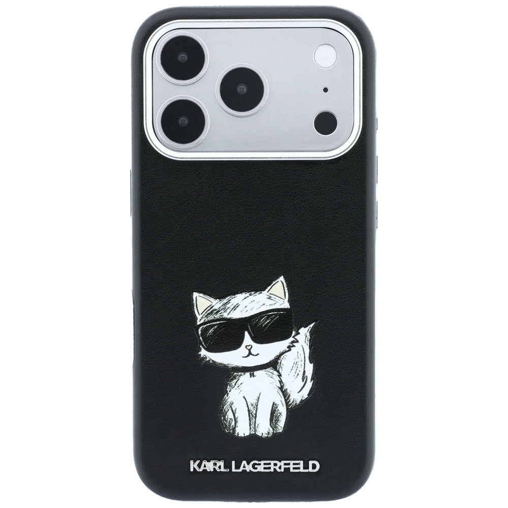 Karl Lagerfeld iPhone 17 Pro/iPhone 18 Pro Kuori Smooth Choupette Sketch Musta