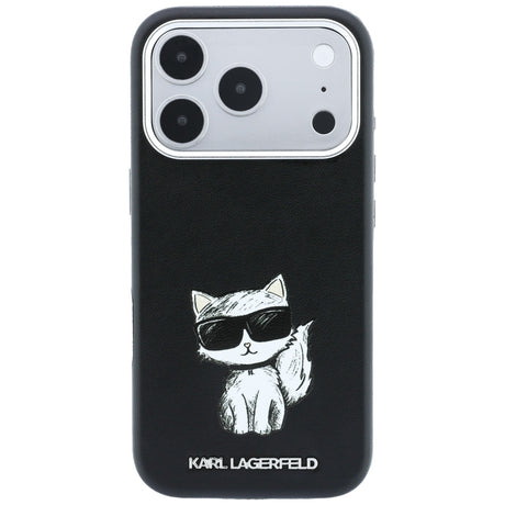 Karl Lagerfeld iPhone 17 Pro/iPhone 18 Pro Kuori Smooth Choupette Sketch Musta