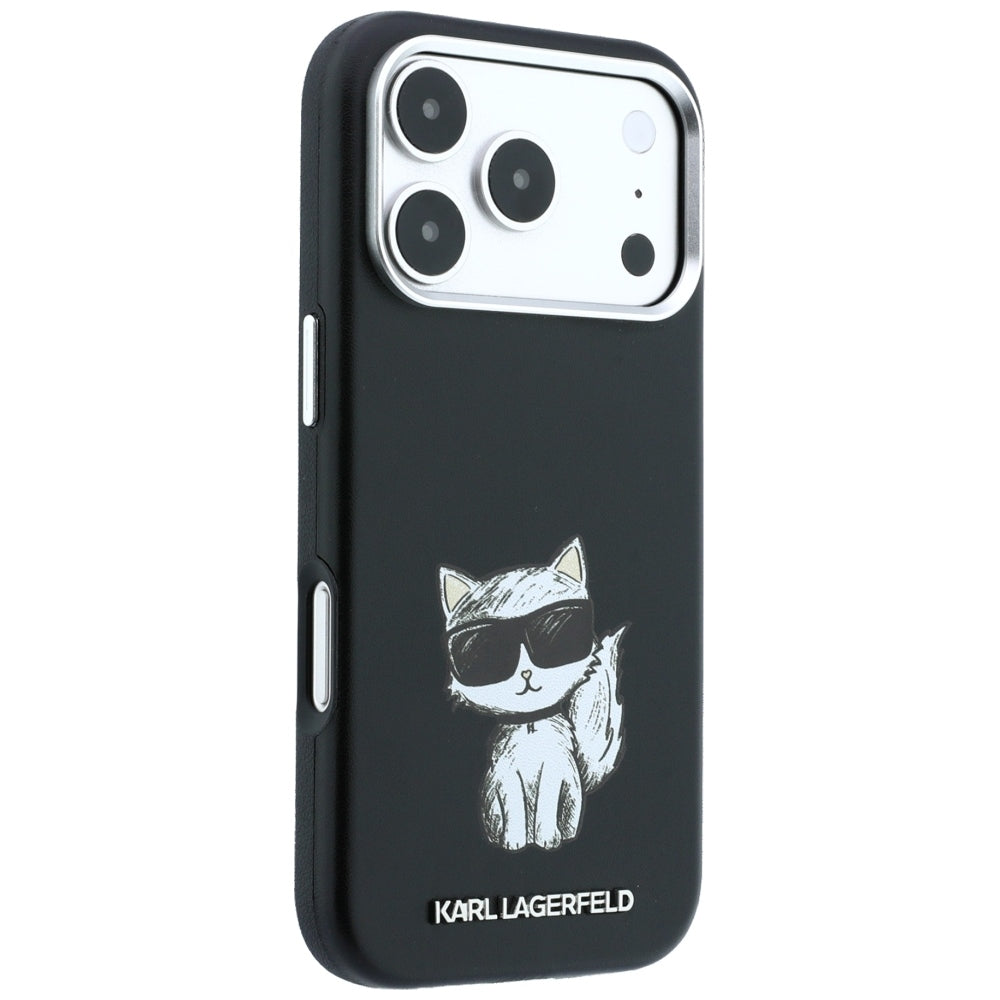 Karl Lagerfeld iPhone 17 Pro/iPhone 18 Pro Kuori Smooth Choupette Sketch Musta