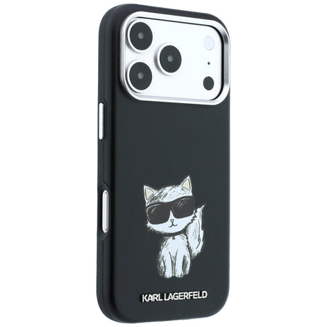 Karl Lagerfeld iPhone 17 Pro/iPhone 18 Pro Kuori Smooth Choupette Sketch Musta