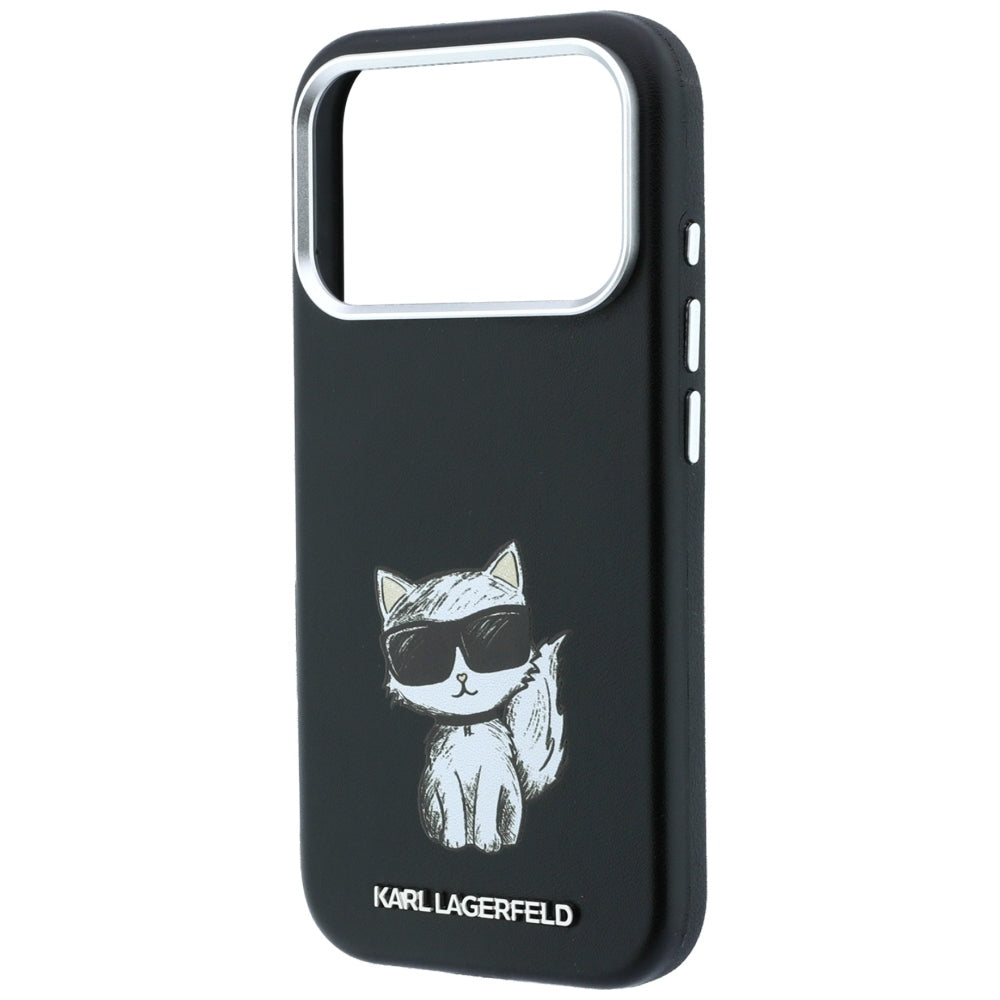 Karl Lagerfeld iPhone 17 Pro/iPhone 18 Pro Kuori Smooth Choupette Sketch Musta