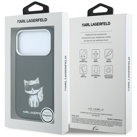 Karl Lagerfeld iPhone 17 Pro/iPhone 18 Pro Kuori Smooth Choupette Sketch Musta