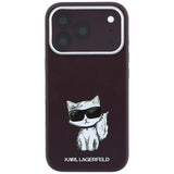 Karl Lagerfeld iPhone 17 Pro/iPhone 18 Pro Kuori Smooth Choupette Sketch Burgundy