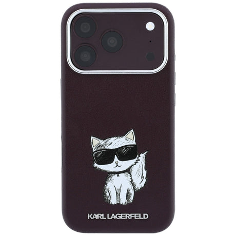Karl Lagerfeld iPhone 17 Pro/iPhone 18 Pro Kuori Smooth Choupette Sketch Burgundy