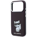 Karl Lagerfeld iPhone 17 Pro/iPhone 18 Pro Kuori Smooth Choupette Sketch Burgundy