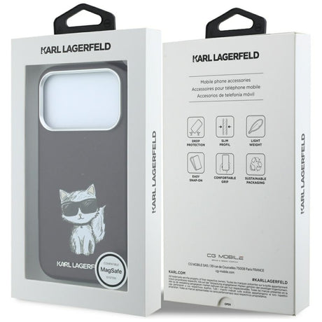 Karl Lagerfeld iPhone 17 Pro/iPhone 18 Pro Kuori Smooth Choupette Sketch Burgundy