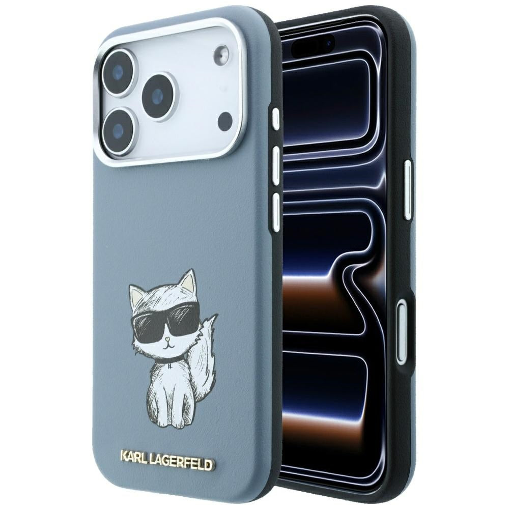 Karl Lagerfeld iPhone 17 Pro/iPhone 18 Pro -kuori Smooth Choupette Sketch Sininen